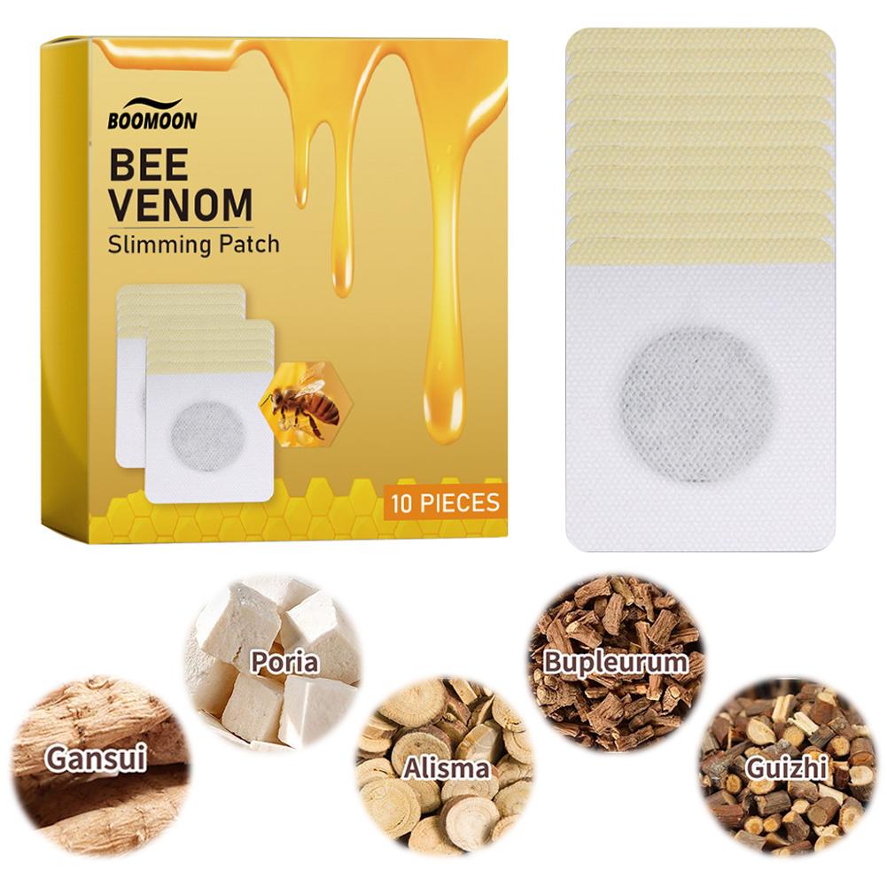 30Pcs Bee Venom Patches Fast Burning Fat Honeybee Venom Drainage Patches Improve Stomach Lose Weight Detox Sticker for Women Men