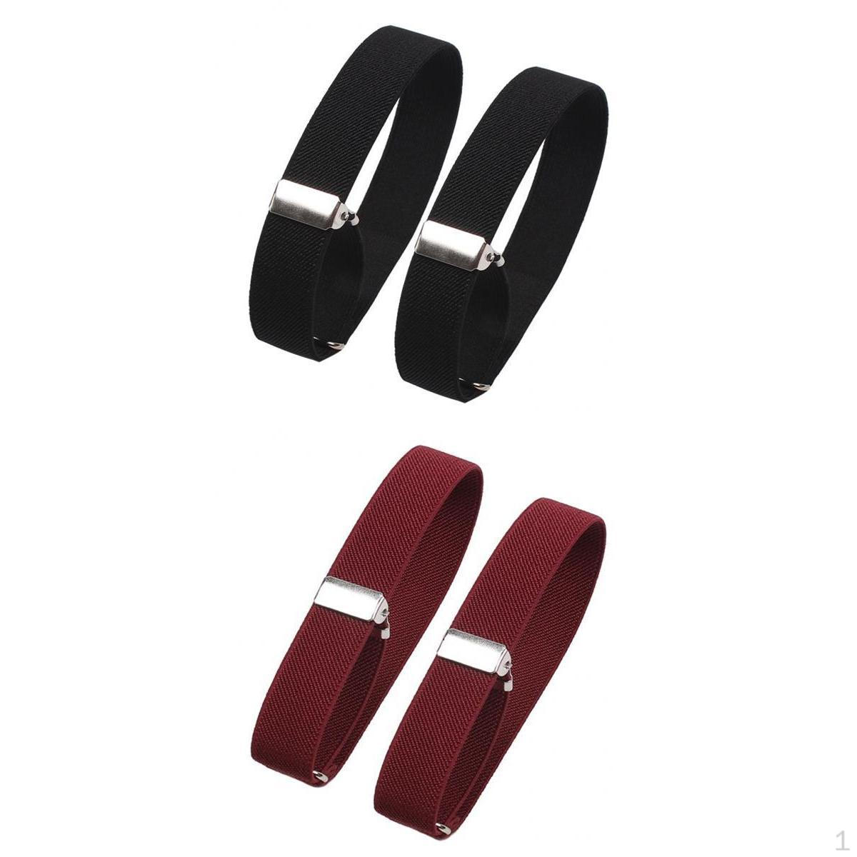 

2 штуки Модные мужские держатели для рукавов рубашки Эластичные нарукавники Женские 4 шт. Черные Красные