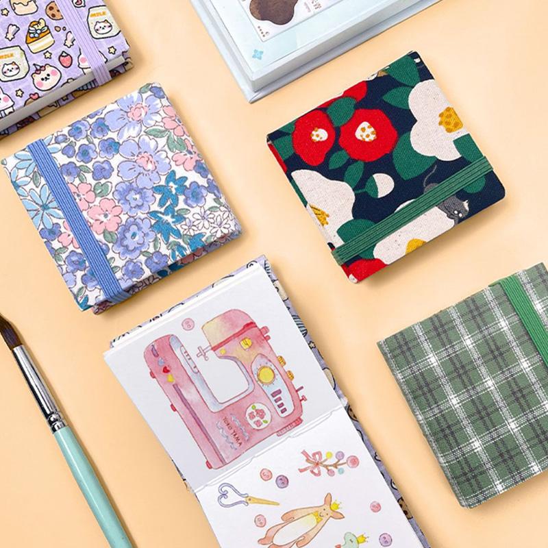 Korean Style Cute Mini Fabric Watercolor Book Acid Free Paper Portable Travel Hand-painted Creative Watercolor Art Drawing Book