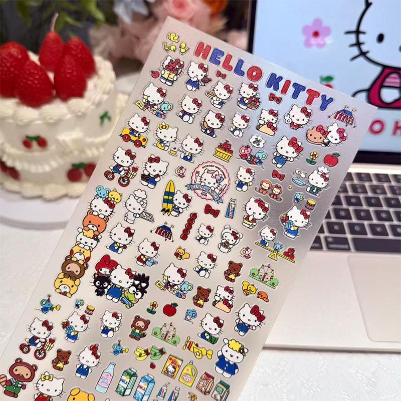 Sky Original Large Hello Kitty Embossed Cartoon Stickers - Cute DIY Phone Decoration