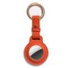 XGUO Genuine Lychee Grain Air Tag Holder Keychain, Handmade Air Tag Keychain for Air