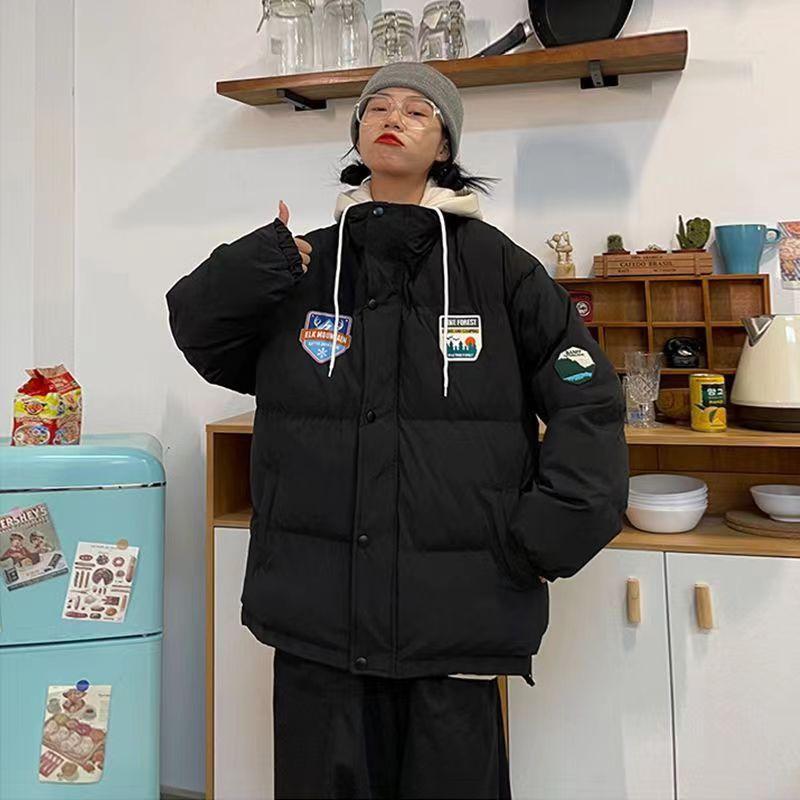 Women's Hong Kong Style Winter Couples Models Bread Clothing Cotton Jacket Plus Size Cotton Coat