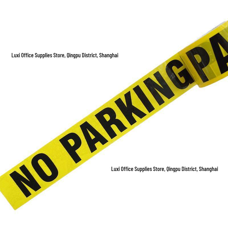 Large Roll Warning Tape - Black Text on Yellow Background, 4.8CM Wide, 25M Long