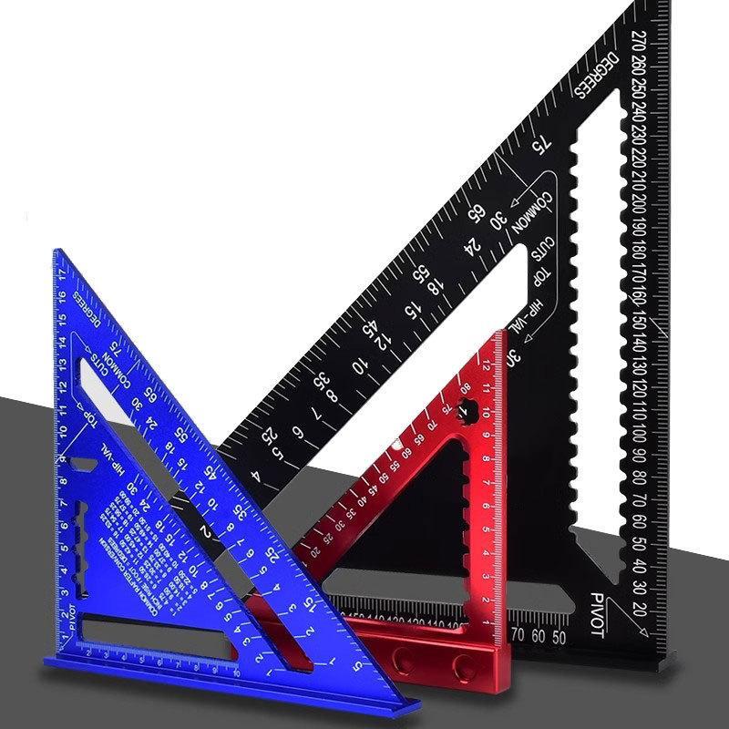 Aluminum Alloy Triangle Ruler High Precision Clear Scales 1Pcs Lightweight Portable Gauge for Engineer Woodworking Projects