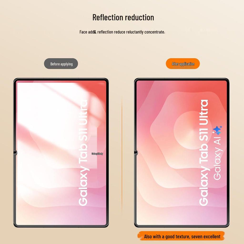 Samsung Tab S11 Ultra Paper-like Anti-Glare & Anti-Reflective Film for S10+, S9 Ultra, 10 FE+ Writing Film