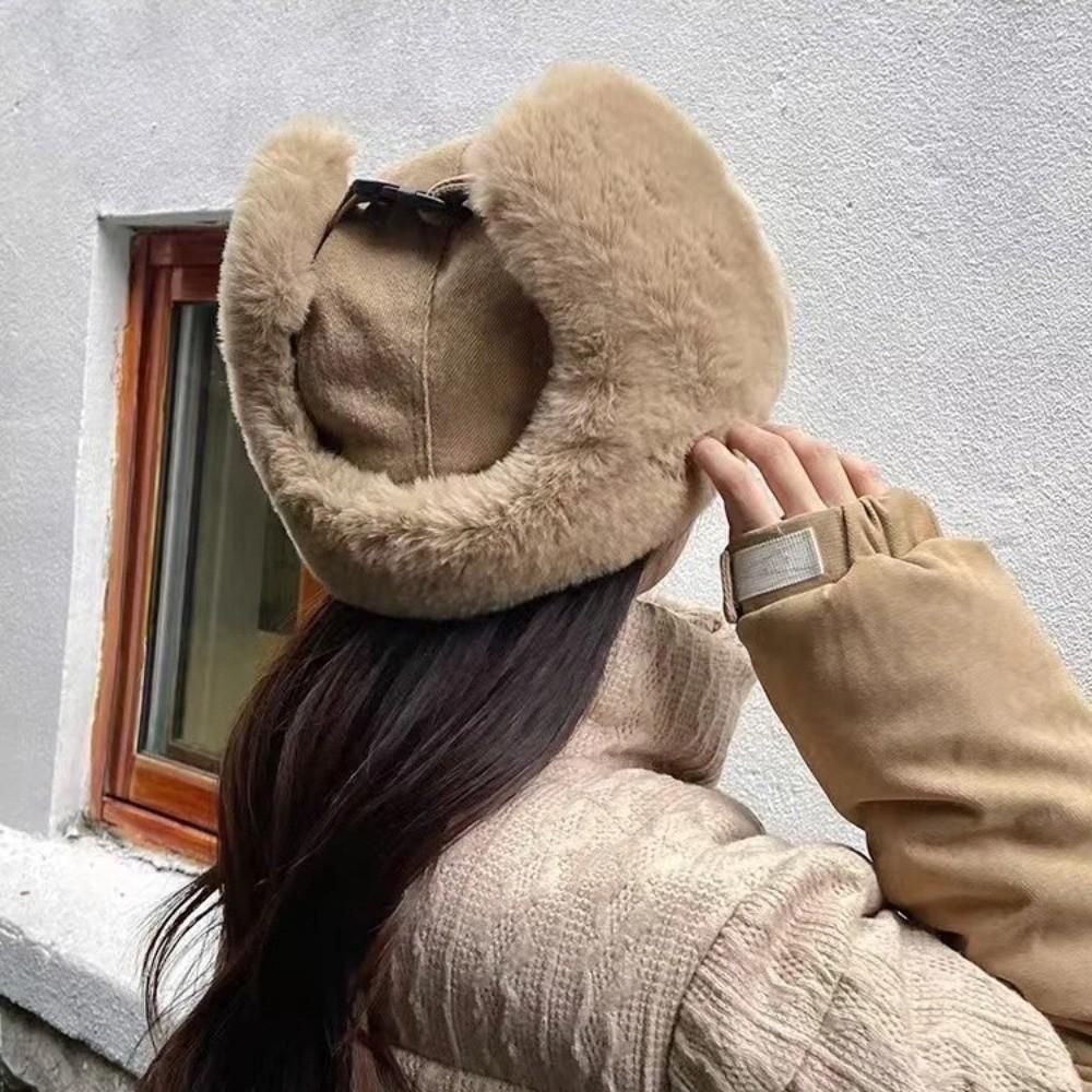 Faux Fur Bomber Hat Thick Russian Cap Fashion Winter Hat Male