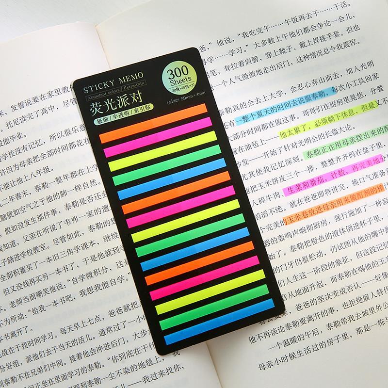 300 Sheets Rainbow Color Index Memo Pad  Sticky Notes Paper Sticker  Notepad Bookmark School Supplies Kawaii Stationery