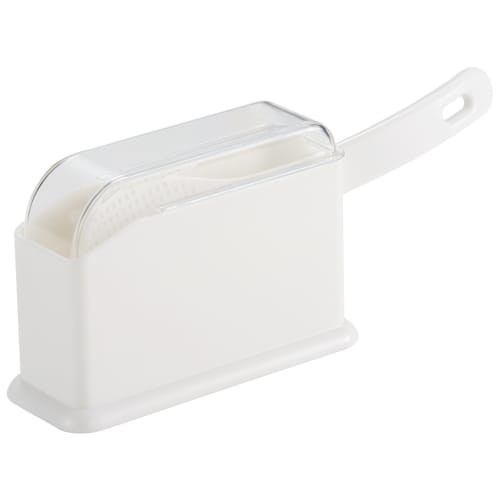 Like-it Rice Scoop Holder with Case (with Cover), White, Approx. 13.5cm W x 5.2cm D x 9cm H (excluding rice scoop), STK-21