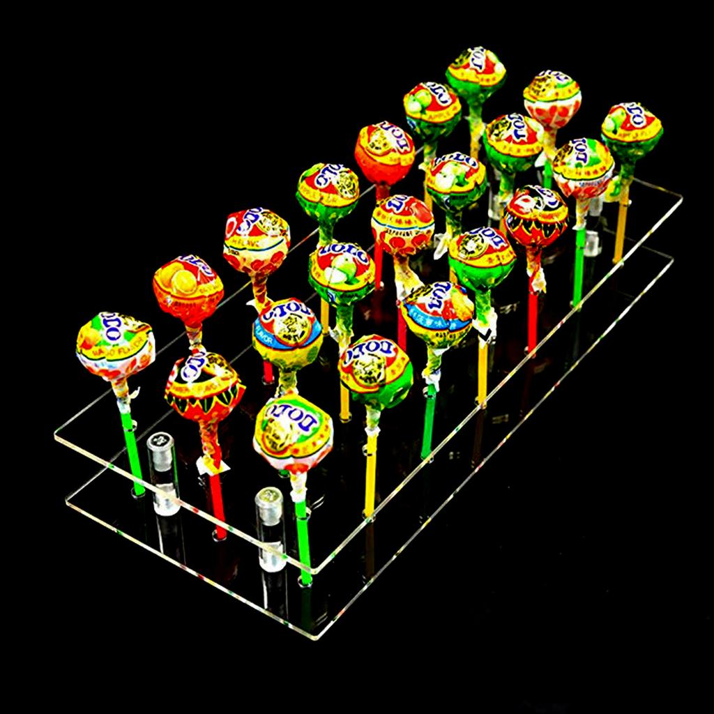 Acrylic Lollipop Stand 20/21Hole Transparent Lollipop Display Detachable Cake Lollipop Stand Holder for Party Decor Candy Holder
