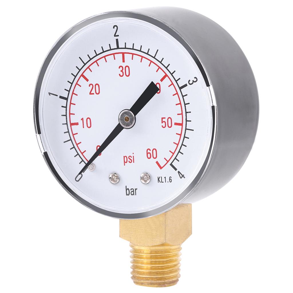 1PC Mini Pressure Gauge For Fuel Air Oil Or Water 0 4bar 0 60psi NPT