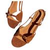 New Style Square Heel Round Toe Flat Bottomed Buckle Sandals, Solid Color Outdoor Comfortable and Fashionable Women's Shoes