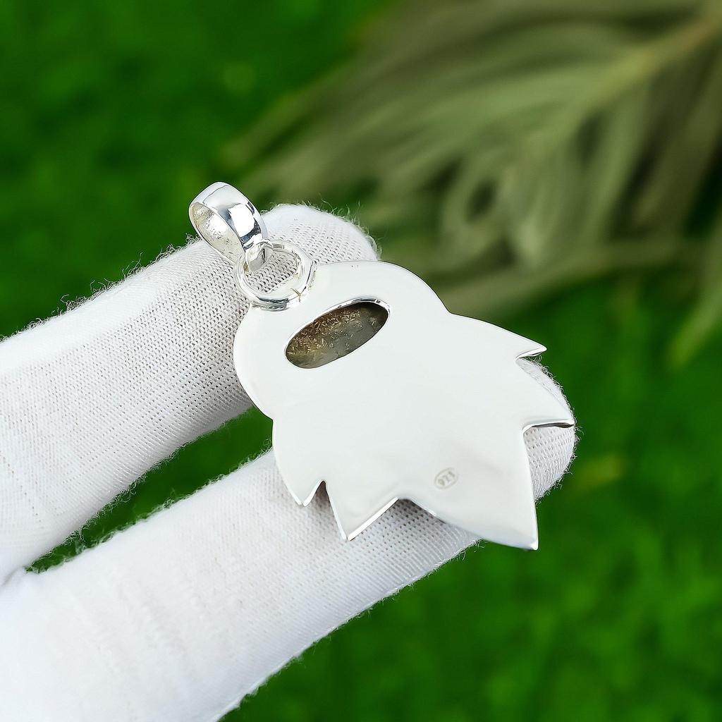 Anniversary Gift For Her Natural Garden Quartz Gemstone Pendant 925 Silver