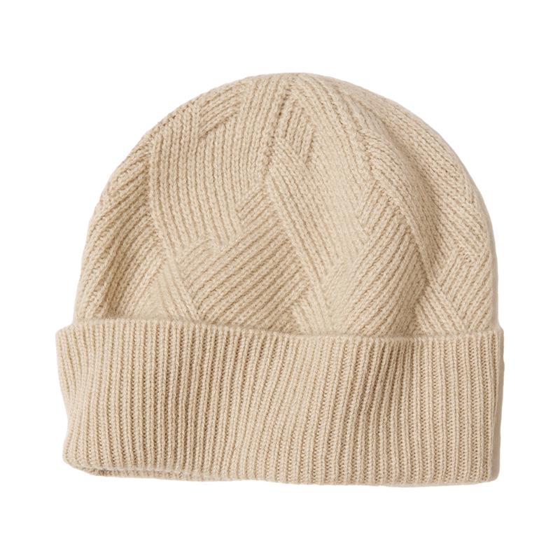Kang Sai Ni 100% Pure Cashmere Knit Hat - Versatile & Warm Ear Protection for All Ages, European & American Style