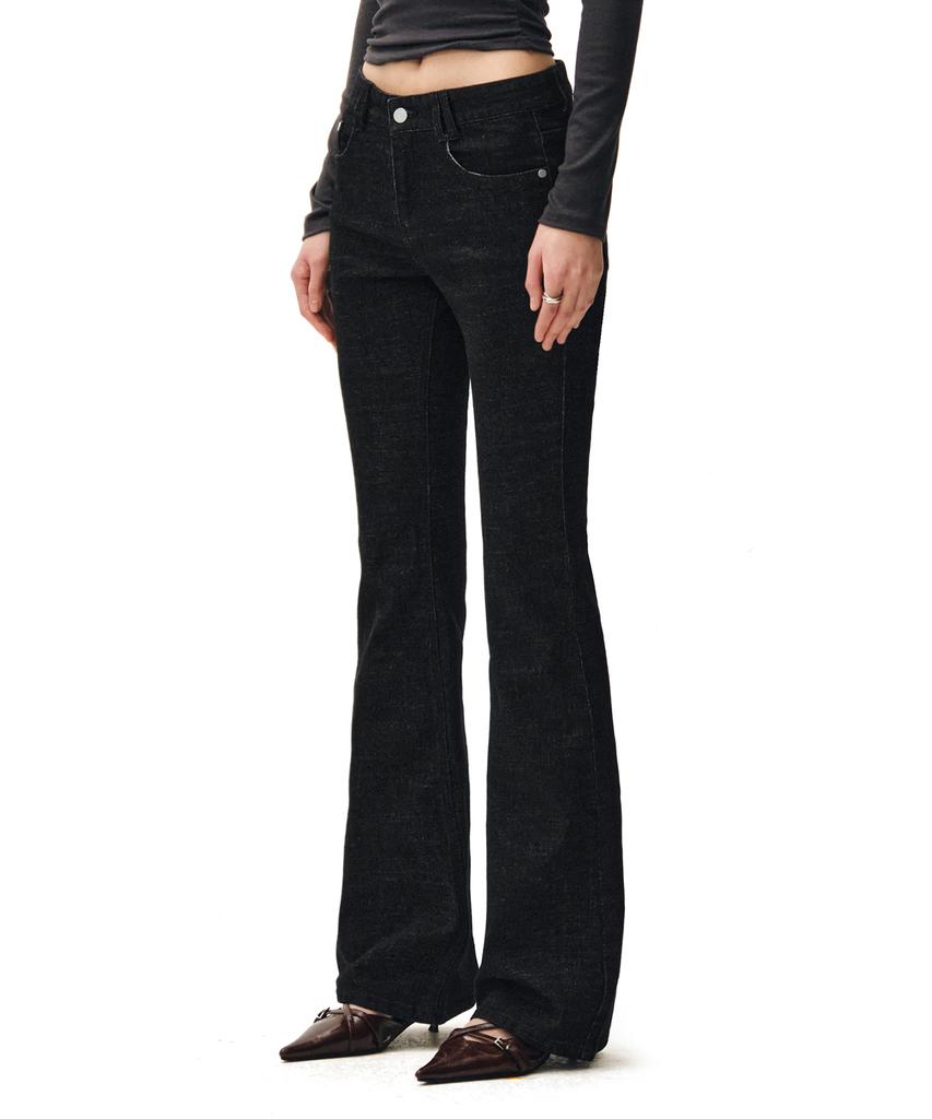 Deketeuumeon Signature Slim Low Rise Flared Jeans Dcwpt006Black