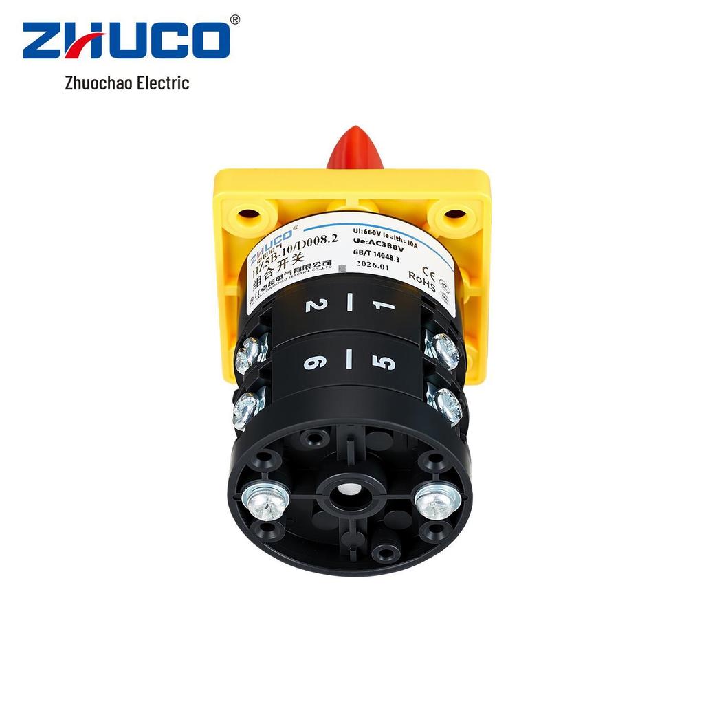 Zhuochao HZ5B-10/D008.2 102 Panel 3-Position Dual-Section Changeover Switch