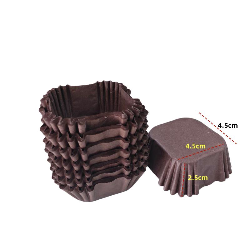 100/250 Stück Mondkuchen Papierhalter Quadratisches Papier Brownie-Förmchen Mittlere Größe 45/50/55/62 mm Xue Meiniang Papiertablett Ölfest Tasse