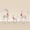 3 light-up Christmas deer, shaped as a deer family, light-up Christmas reindeer, in steel, 283 warm white LED, gold