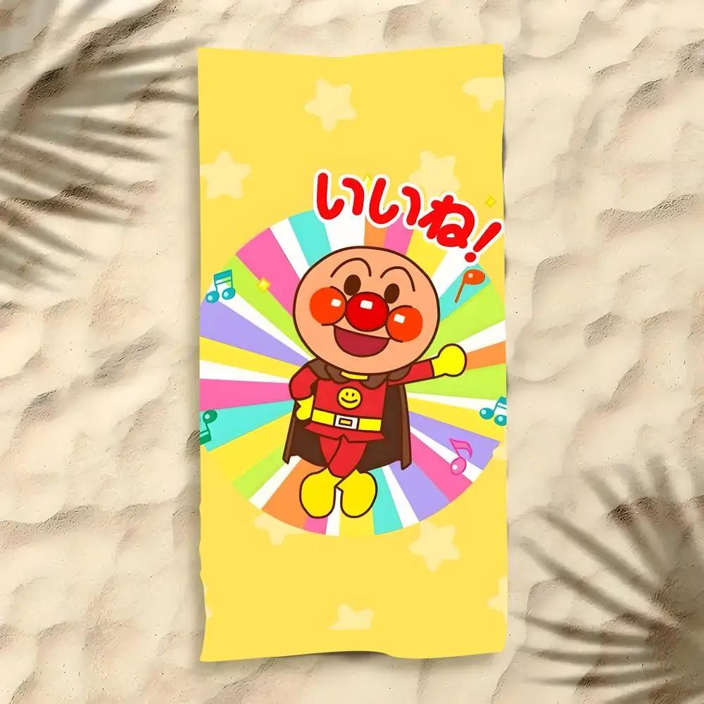 Cartoon A-ANPANMAN Towel Polyester Beach Towel Quick Dry Sand Free Bath Towel for Summer Pool Travel Vacation