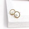 [Naot Jewelry] Women's Stud Earrings, Opal Birthstone (October), Bubble Circle Pierce