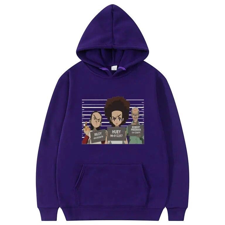 Zabawna bluza z kapturem The Boondocks Huey i Riley Unisex Damska Oversize Rozmiar EU Bluzy Bluza z kapturem Unisex Bluzy z kapturem Streetwear