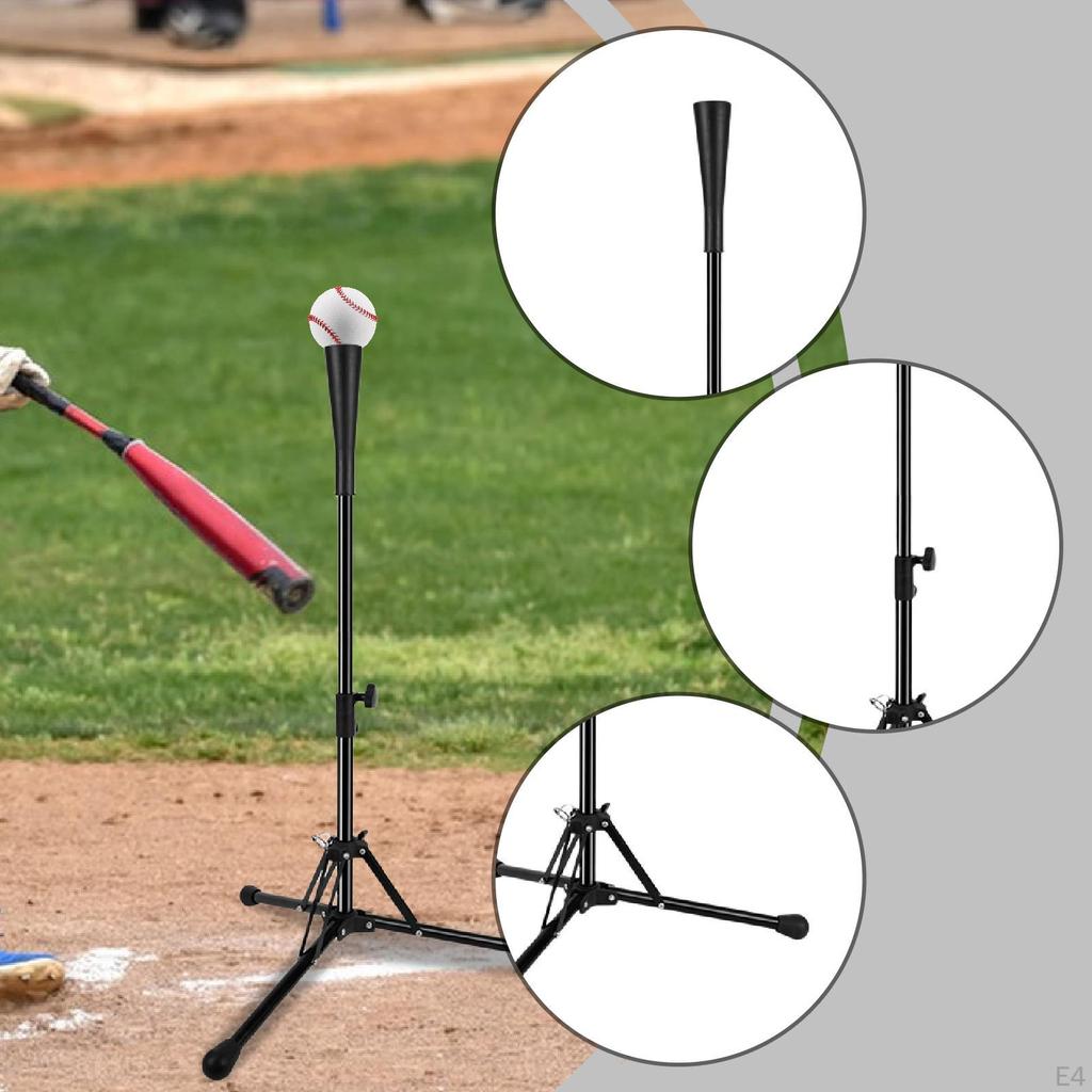 Baseball Batting Tee Adjustable Compact Practice Stand Softball Training for Gym Teams
