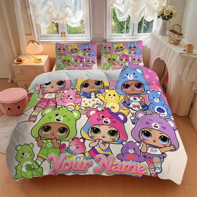 Cute Hoodie Friends Bedding Set Personalized Washable 3pcs Duvet Cover Pillowcases Soft Microfiber Home Bedroom Gift