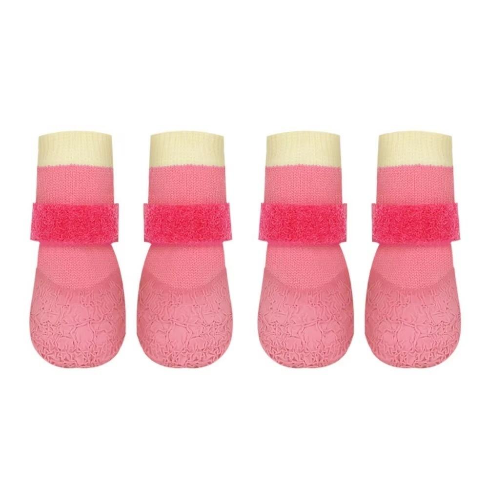 4Pcs/Set Non-slip Puppy Mesh Shoes Anti-dirty Pet Boots Cute Pet Paw Protector Pet Supplies