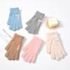 Solid Color Cute Warm Gloves Nylon Gloves Winter Knitted Mittens Cycling