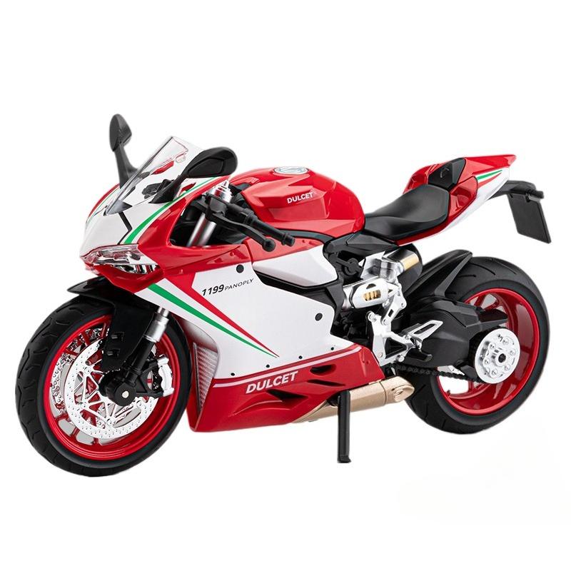 

1/9 Ducati 1199 Panigale Alloy Sports Motorcycle Model Diecasts Metal Street Racing Motorcycle Model Sound and Light Childrens Toy Gift красный/зелёный