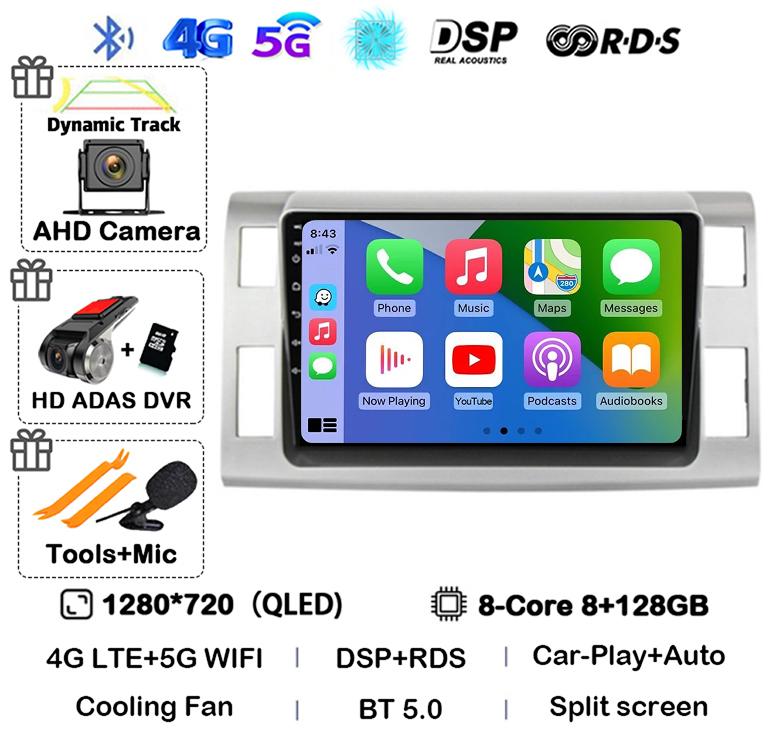 Android 14 Auto Carplay Car Radio For Toyota Previa 3 III XR50 Estima 2006-2019 Multimedia Navi GPS Player Stereo Head Unit DSP