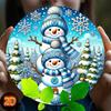 Iron Wall Art Festive Snowman Round Sign Christmas Decor Home Office Gift Holiday Living Room