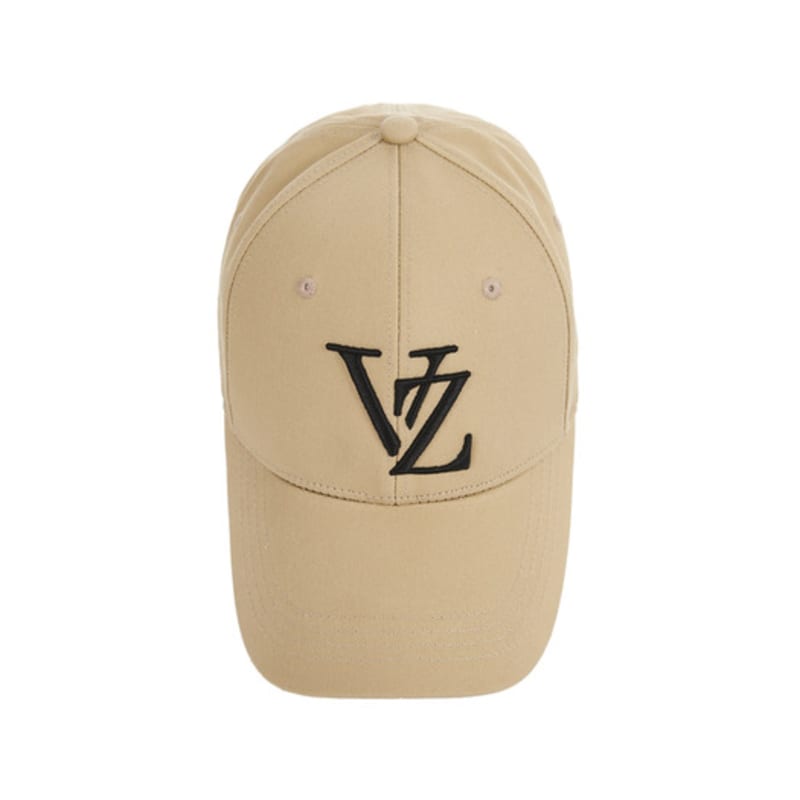 VARZAR Monogram Big Logo Overfit Buckle Cap Beige