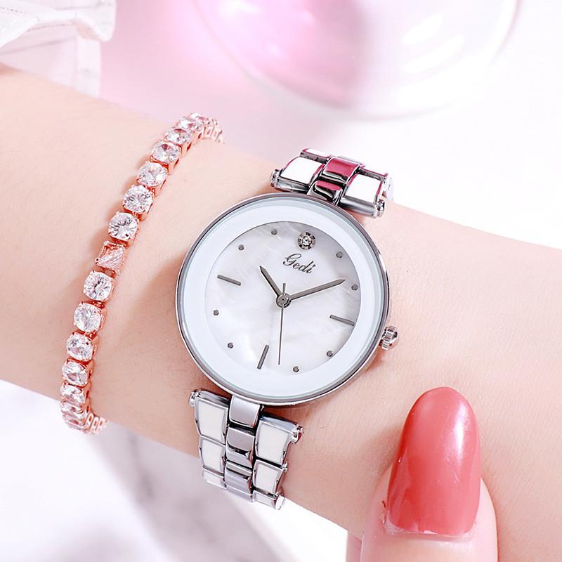 Gedi Womens Fashion Quartz Watch With Steel Band And Waterproof Feature For Casual Wear