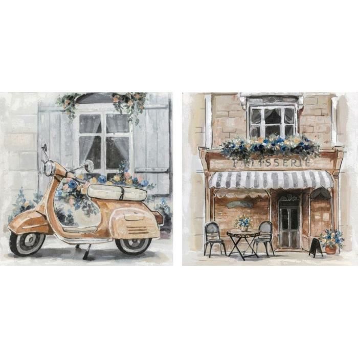 Toile 90 x 3,7 x 90 cm 90 x 3,5 x 90 cm rue traditionnel (2 unités)
