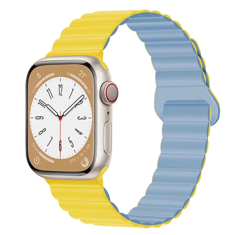 Magnetic Loop For Apple Watch Band 44mm Ultra 49mm 40mm 45-41mm Silicone Bracelet iWatch 10 9 8 7 6 5 SE For Correa Apple Watch