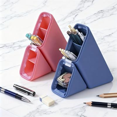 Cute Pencil Case, Large Capacity Silicone Organizer Shockproof Waterproof for Pens Makeup Tools, School College Office Supplies