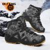 Große Plüschschuhe Herren Outdoor Dick Rutschfest Warm Bergsteigerschuhe Camouflage High-Top Sneaker Mode Arbeitsstiefel