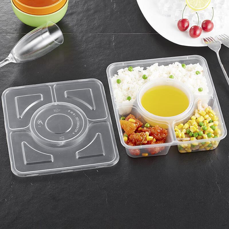 Disposable 4-Compartment Meal Box Set