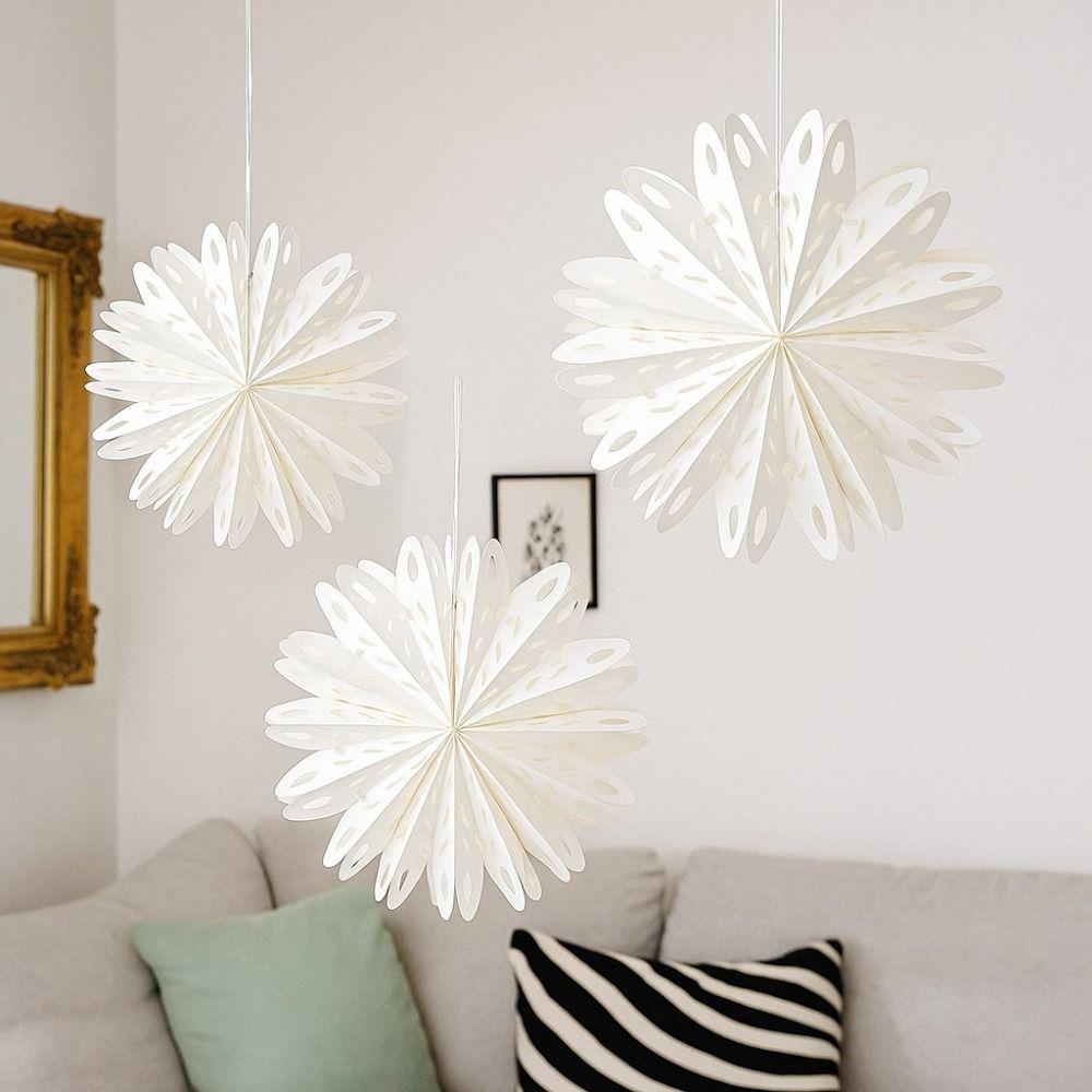 DIY Christmas Snowflake Ornament White Star Hanging Ornaments  Christmas Festival