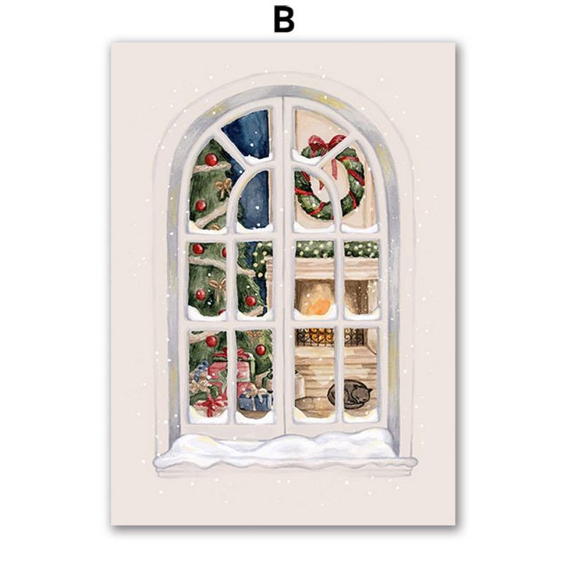 

Парижская рождественская елка, ваза, носки для растений, подарок, настенное искусство, холст, картины, постеры и принты, настенные картины для декора гостиной 21cm×30cm NoFrame