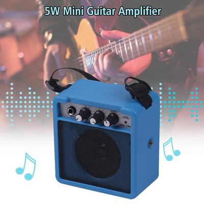5W Mini Guitar Amplifier Amp Speaker with 3.5mm & 6.35mm Inputs 1/4 Inch Output Supports Volume Tone Adjustment Overdrive