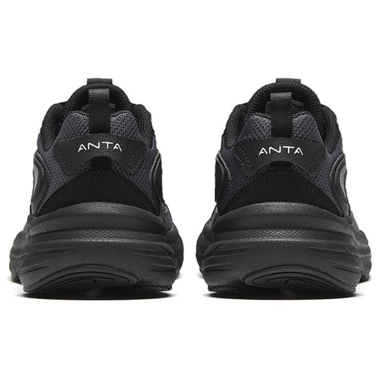 New Anta AT956 Cushioning Anti Slip And Wear Resistant Low Top Retro Running Shoes Women's Black 922345599-4