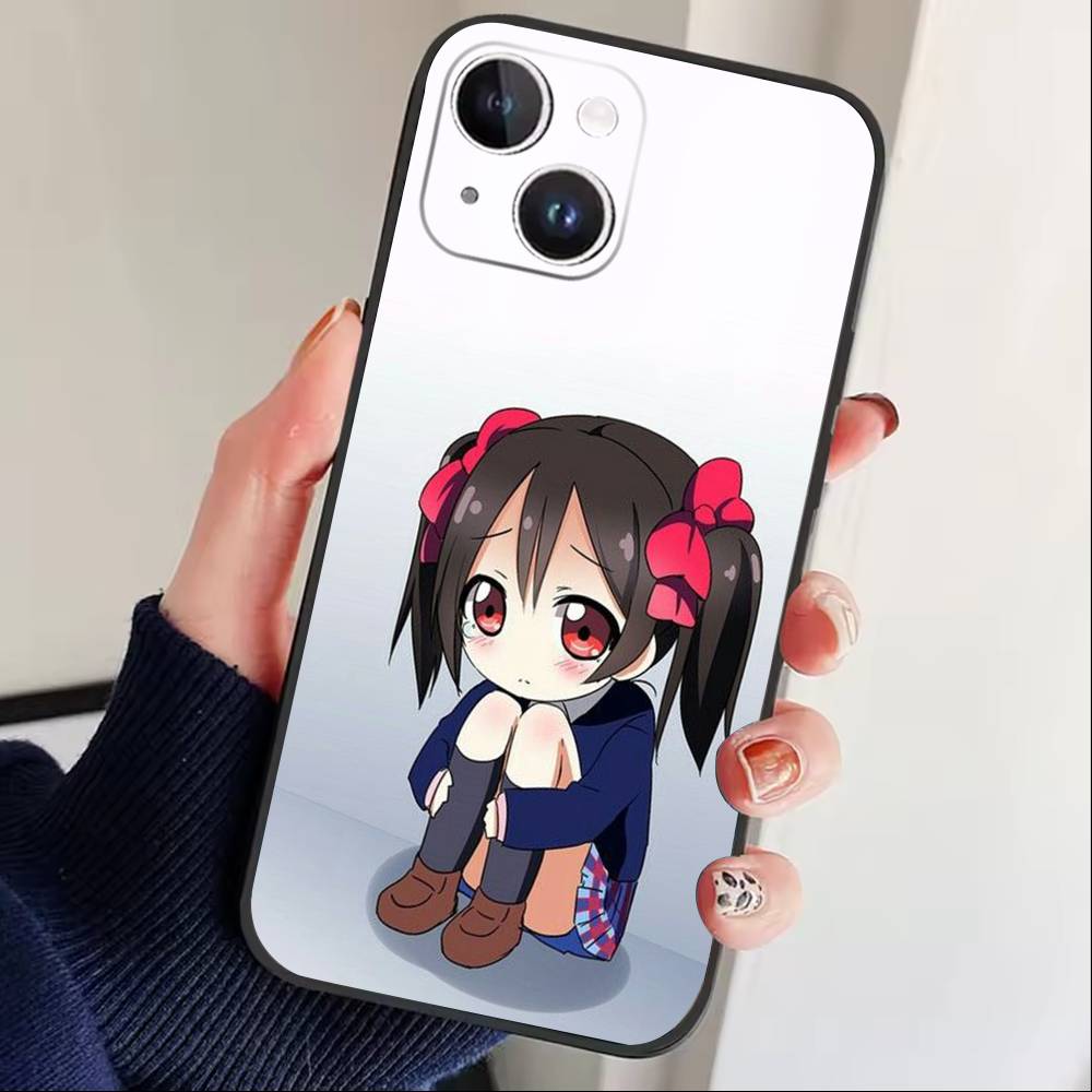 Love Live-Yazawa Nico Phone Case For iPhone 17 16 15 14 13 12 Max Plus Silicone Black Cover