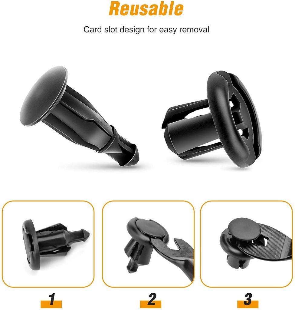 JUTOSU 100pcs 10mm Hole Diameter Clip Auto Rivet Plastic Rivet Trim Clip Retaining Clip