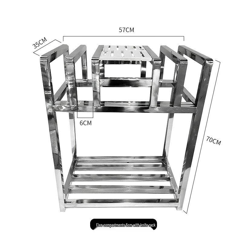 HPMILY Thickened Stainless Steel Cutting Board & Knife Rack with Wheels