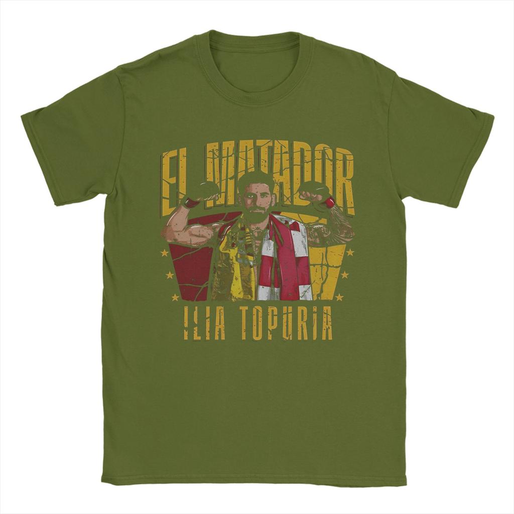 Ilia Topuria El Matador T-Shirt for Men Boxer Jiu Jitsu Combat Funny Cotton Tees Crew Neck Short Sleeve T Shirt Gift Clothing