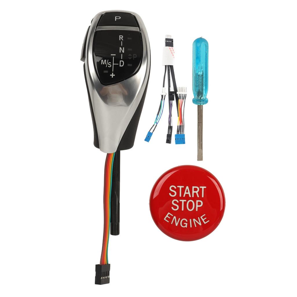 LED-Schaltknauf Auto Automatischer Schaltknauf mit rotem Ein-Klick-Startknopf für 5er E39