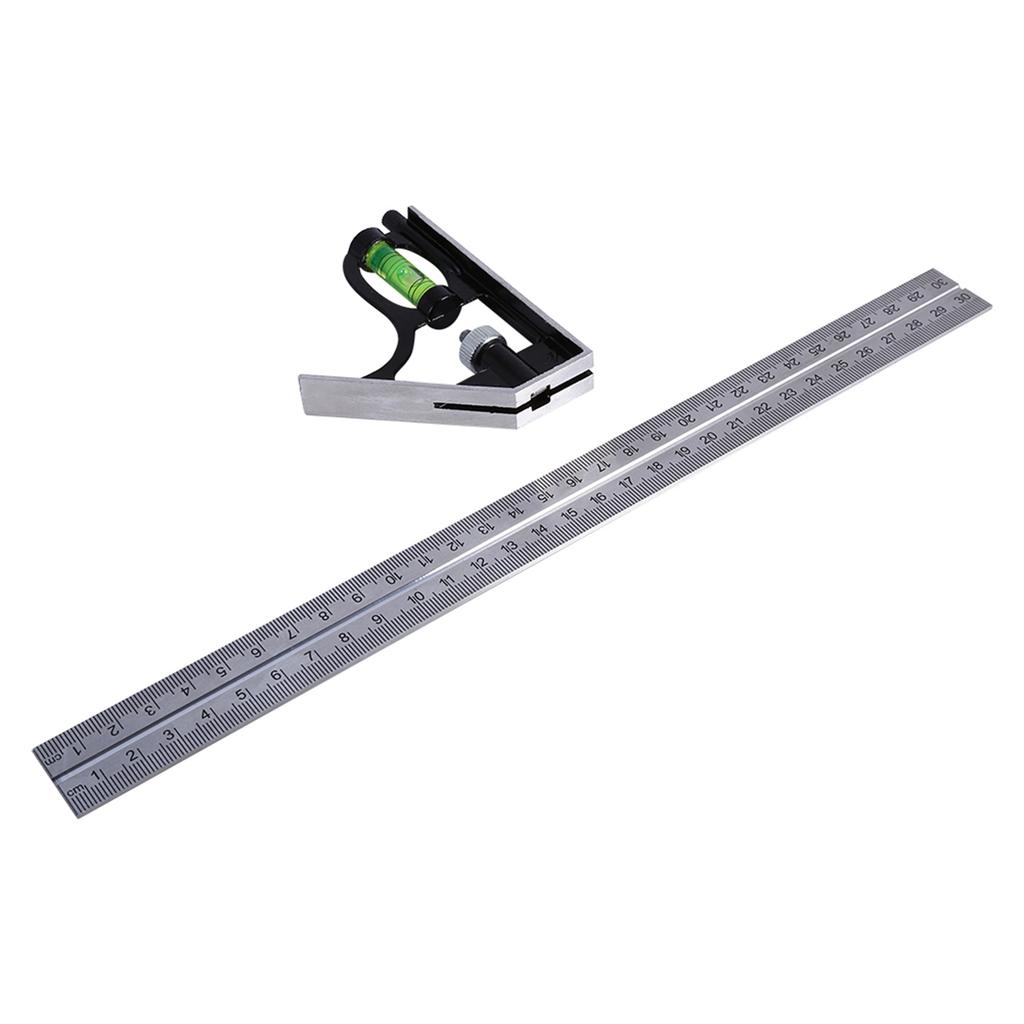 300mm Ruler Measuring Kit, Engineers Combination Set with Right Angle Ruler for Measuring, Marking, Layout