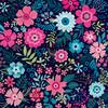 Royal Velvet Fabric Polyester For Sewing - Motif Small Colorful Flowers