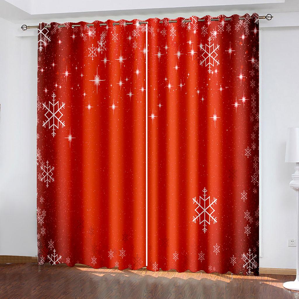 Winter Lakeside Snow Scenery Window Curtains for Living Room Kitchen Curtain Bedroom Decorative Windows Drapery Curtain Panels